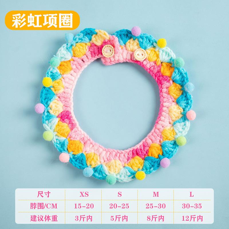 Cat Collar Hand Knitted Yarn Pet Accessories Cat Scarf Dog Scarf Adjustable