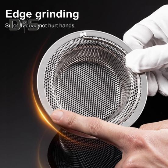 Фильтр для кухонной мойки из нержавеющей стали, большой держатель для пищевых отходов, мелкая сетка, не засоряющаяся сливная корзина, легко поднимаемая ручка, прочный канализационный фильтр