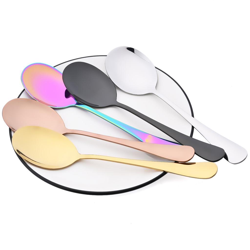 5 шт./компл. золотой набор столовых приборов, столовые приборы из нержавеющей стали, ложка для супа, дуршлаг, ложка, ложка для обслуживания, вилка для салата, лопаточка для торта, кухонная посуда