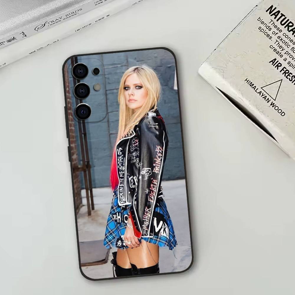 A-A-Avril Phone Case Black Silicone Soft For Samsung S25,S24,S21,S22,S23,S30,Ultra,S20,Plus,Fe,Lite
