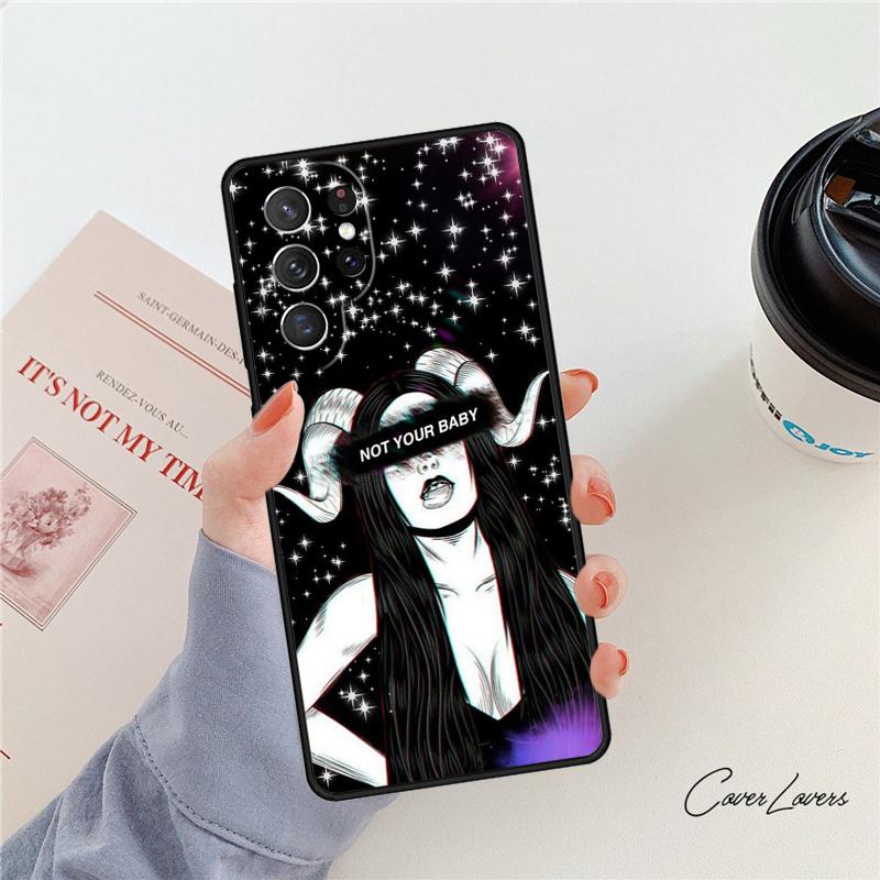 Эстетичный Чехол для телефона Дьяволица Плохая Девочка Для Samsung Galaxy S24 S25 S23 S22 Ultra Note 10 20 Plus S20 S21 FE