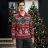 Men's Christmas Cotton Pullover Long Sleeve Outdoor Shirt Vintage Corduroy Button Stand Collar Shirt Casual Sweatshirt Christmas Print Top