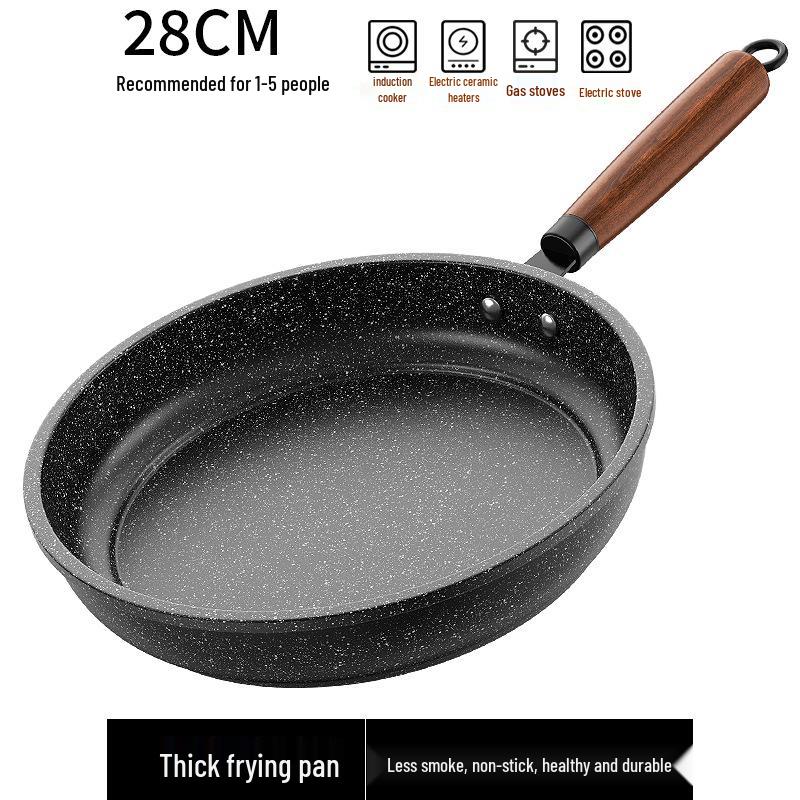 Maifan Stone Non-Stick Frying Pan, Multifunctional Flat-Bottom Pan for Gas or Induction Cooktops