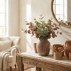 Background Flower Artificial Eucalyptus Plastic Faux Greenery Silk Eucalyptus Leaf  Garden Decor