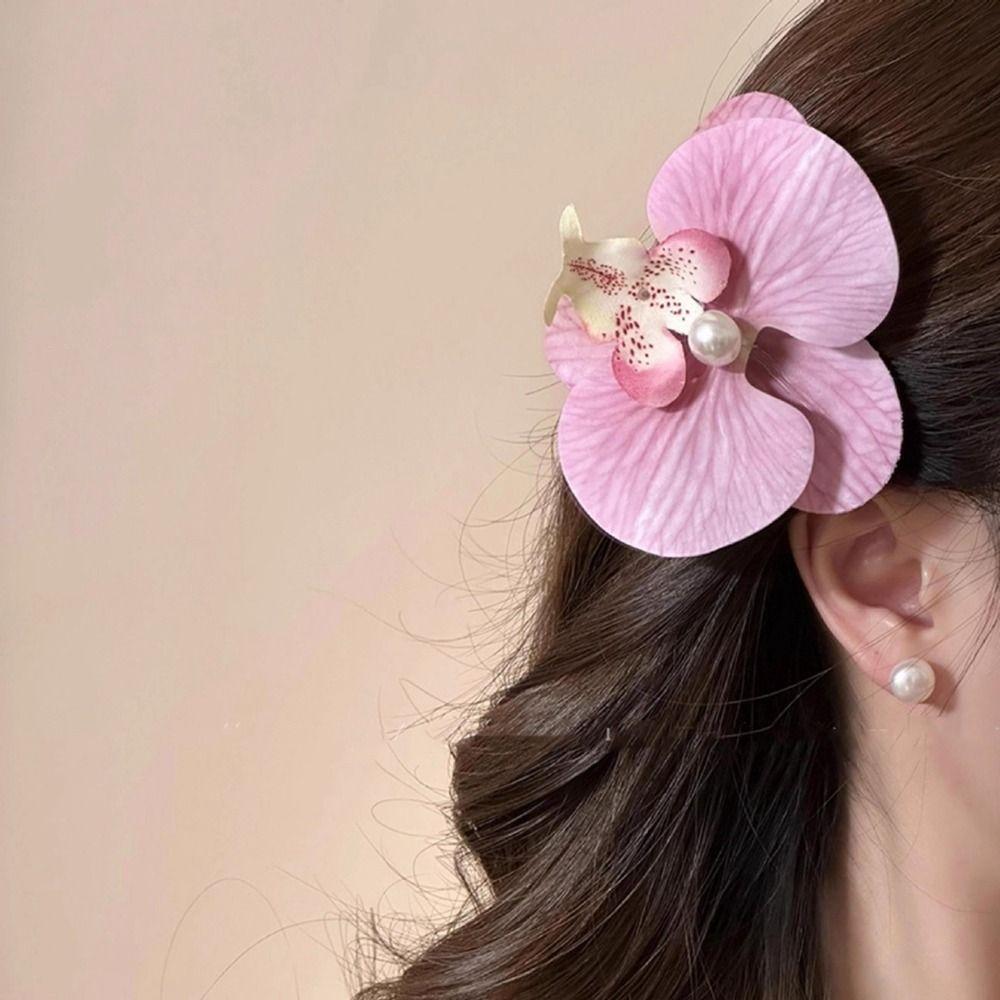 Butterfly Orchid Orchid Flower Hairpin Pearl Girl Hair Clip Sweet Flower Hair Clip Women