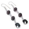 Серьги из стерлингового серебра 925 пробы с натуральной черной шпинелью и аметистом, 2,40 дюйма, l8q06