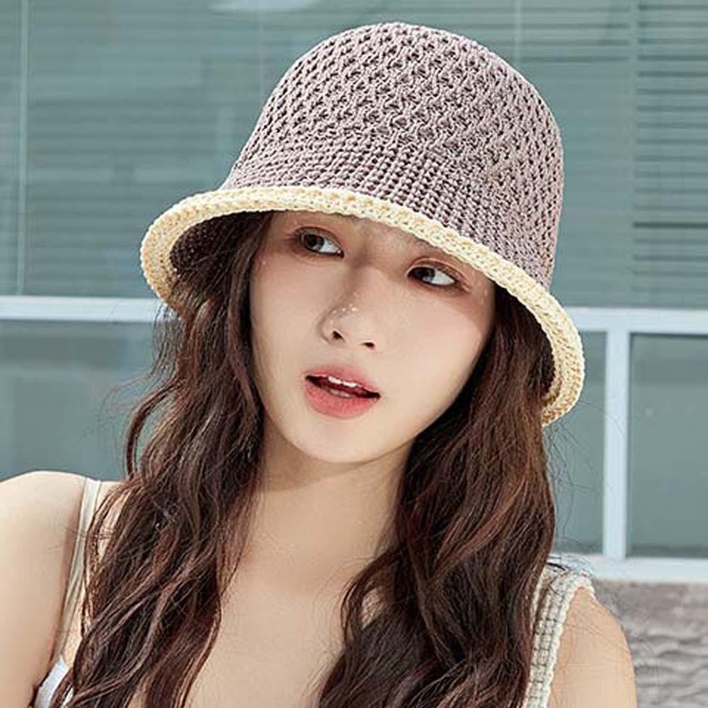 Hollow Out Sunshade Basin Cap Breathable Bow Fisherman Hat Elegant Sun Protection Cap Spring