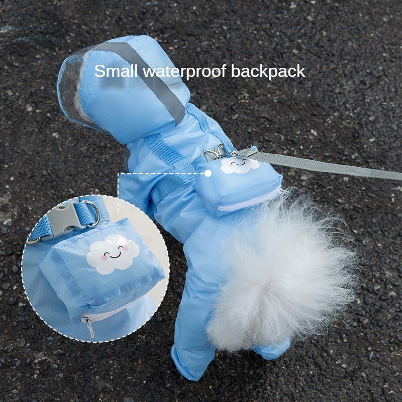 Waterproof Puppy Dog Raincoats Reflective Rain Jacket with Hood for Small Medium Dogs Poncho with Strap Bichon Teddy Dog Clothes