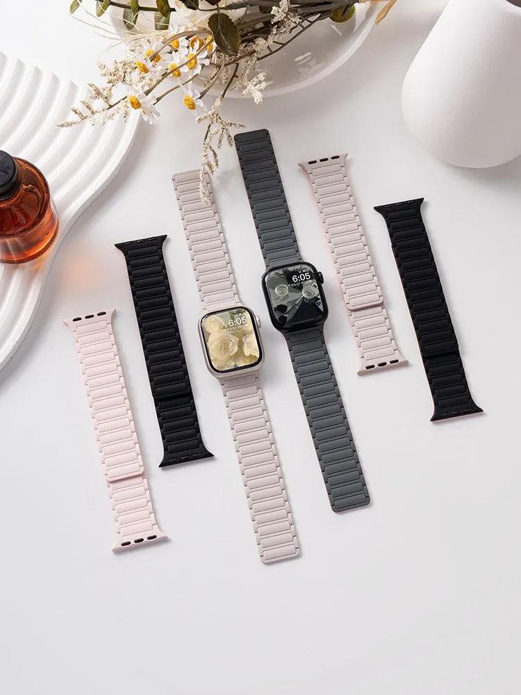 Apple Watch 42mm, 44mm 45mm, 46mm 49mm Magnetic Silicone Watch Strap for Apple Watch Series 1-10, SE and Ultra 42mm (Series 3) 44mm 45mm 49mm