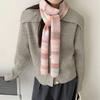Autumn and Winter Scarf Women's Plaid Wool Blended Long Student Versatile Shawl Thickened Warm Scarf