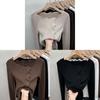 Elegant Womens Knitted Top With Solid Color Design For Plus Size Fall Winter Wear