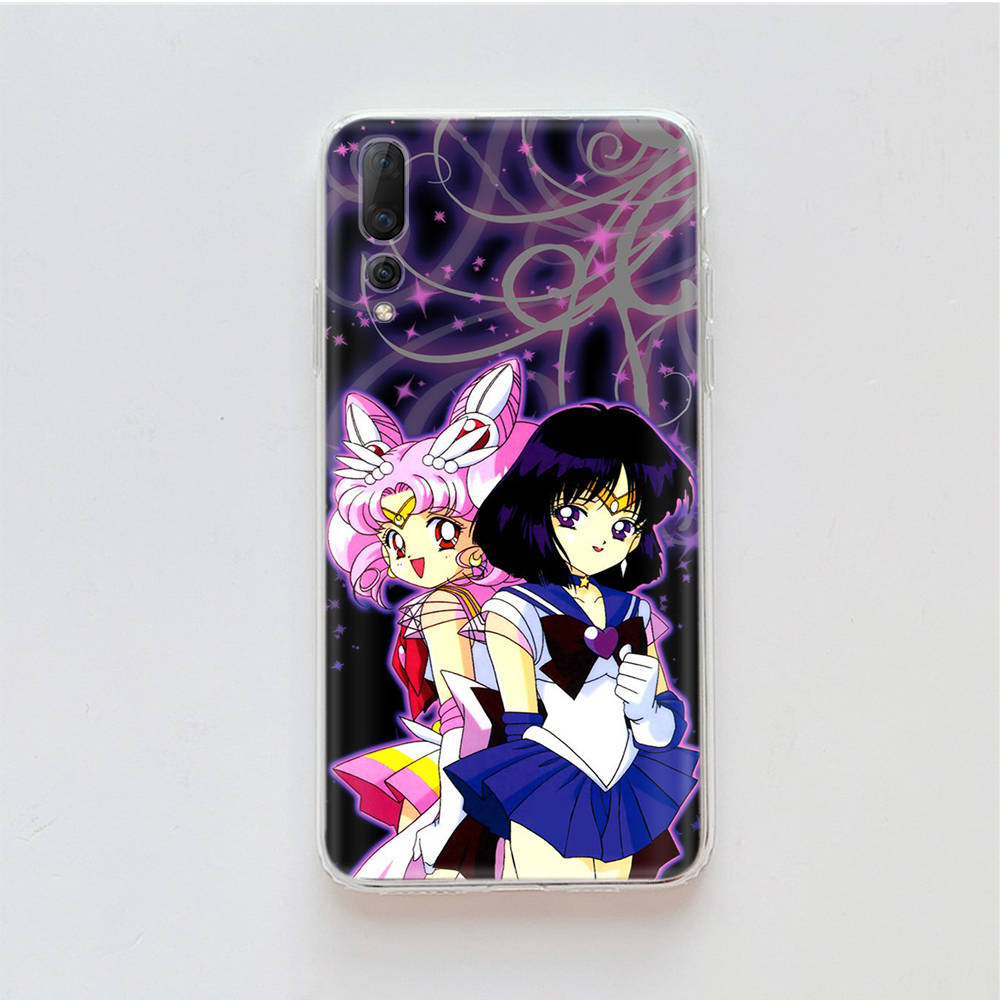Прозрачный чехол для Samsung A04 A14 A23 M33 M53 Realme 10 9 C35 C55 VIVO X80 Infinix Hot 30 Note 11 Tecno Spark 8P Pro W-67 Sailor Moon Girls