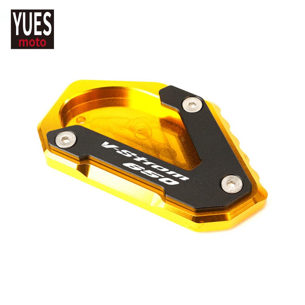 Аксессуары для мотоциклов, алюминиевая черная боковая подставка, удлинитель-удлинитель для Suzuki DL650 V Strom Vstrom 650 XT