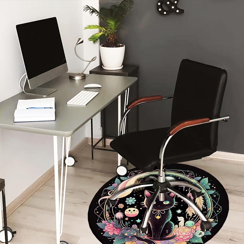 1pc Office Carpet Chair Mats Magical Celestial Cat Garden Perfect for Decorating Office Chairss, Or Bedrooms.YDT474