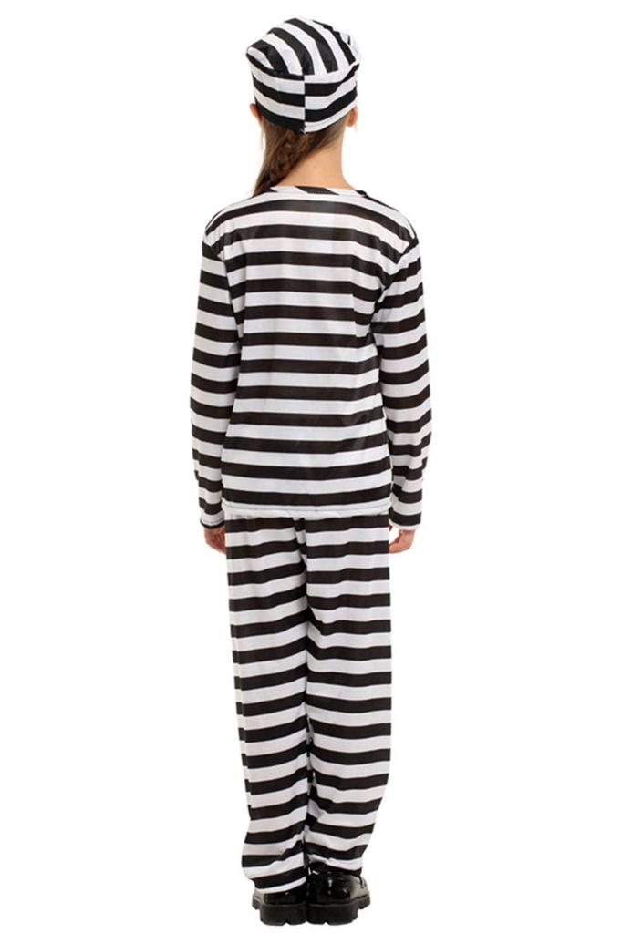 Prisoner Costume for Children Cosplay Halloween set with temporary Kids S742 [Madrugada] (with handcuffs) - Costume, Costume, 2-piece tattoos,
