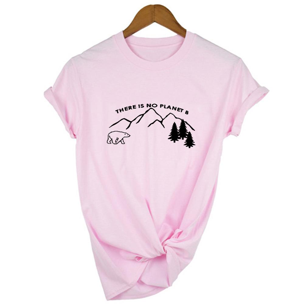 There Is No Planet B Women Summer Short Sleeve T Shirt Save Earth Tshirts Streetwear Slogan