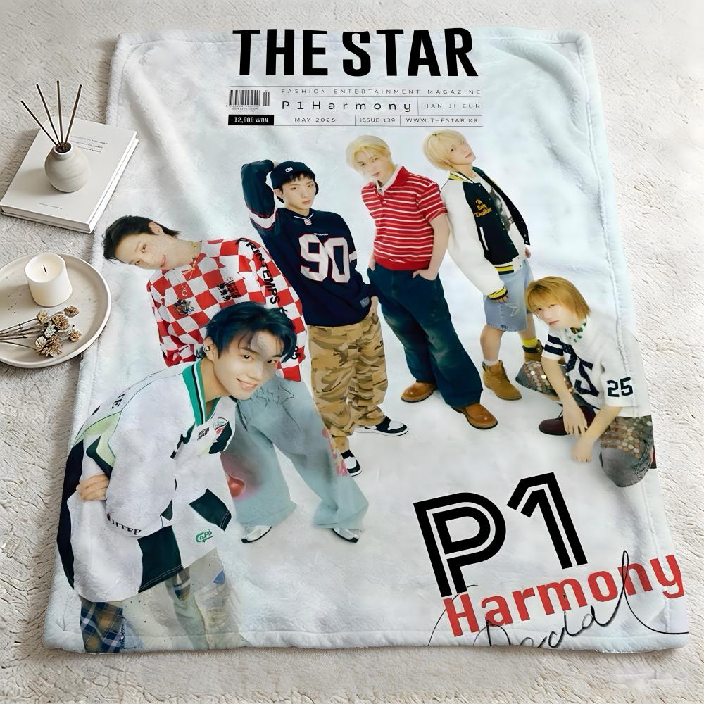 music P-P1 Harmony-Y Throw Warm Soft Flannel Blanket, Multi-use for Sofa Bed Camping Travel Nap