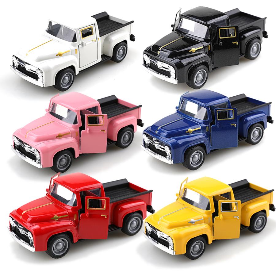 1:38 Classical Retro F100 Pickup, Alloy Model Car, Multiple Color, children metal car, boy's toy gift, car ornaments