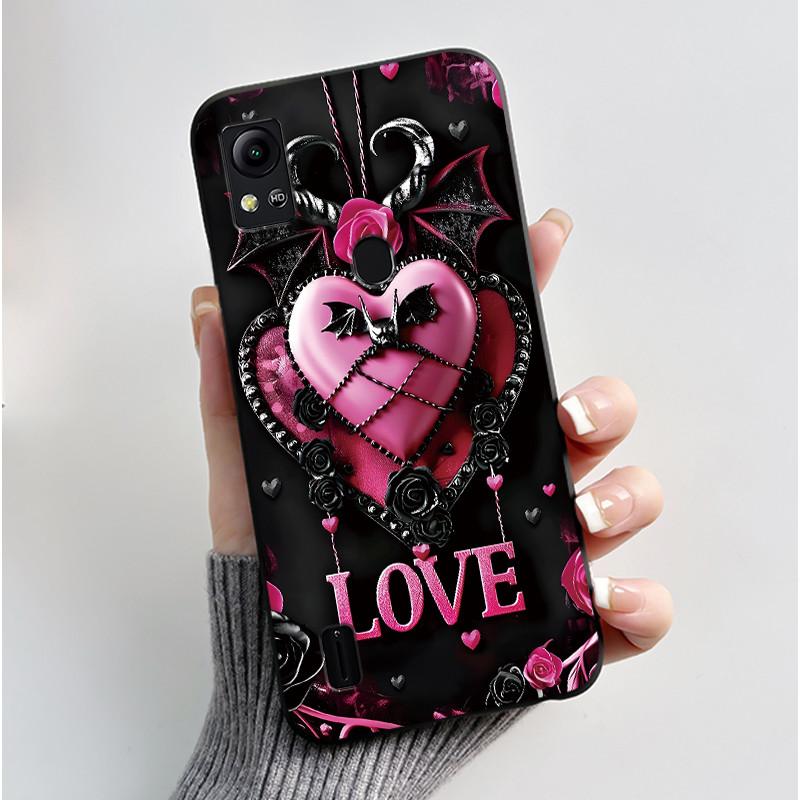 For Cricket Icon 5 Case AT&T Motivate 4 (SL112A/SL112C) Back Cover Luxury Cute Love Rabbit Funny Black Soft Silicone Phone Case