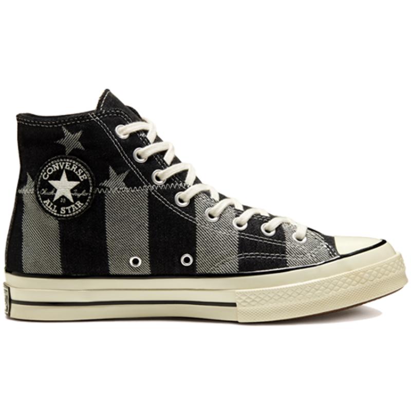 Converse Чак 1970-е Американский флаг Винтаж Универсальные Высокие кеды из парусины Унисекс Черно-серые
