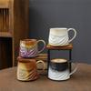 Креативная спиральная керамическая чашка Офисная чашка для воды высокой ценности Чашка для послеобеденного чая Ретро грубая керамическая кофейная чашка