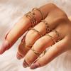 Boho Gold Color Snake Rings Set For Women Vintage Geometric Cross Heart Butterfly Rings Female Finger Rings Trendy Jewelry Gifts