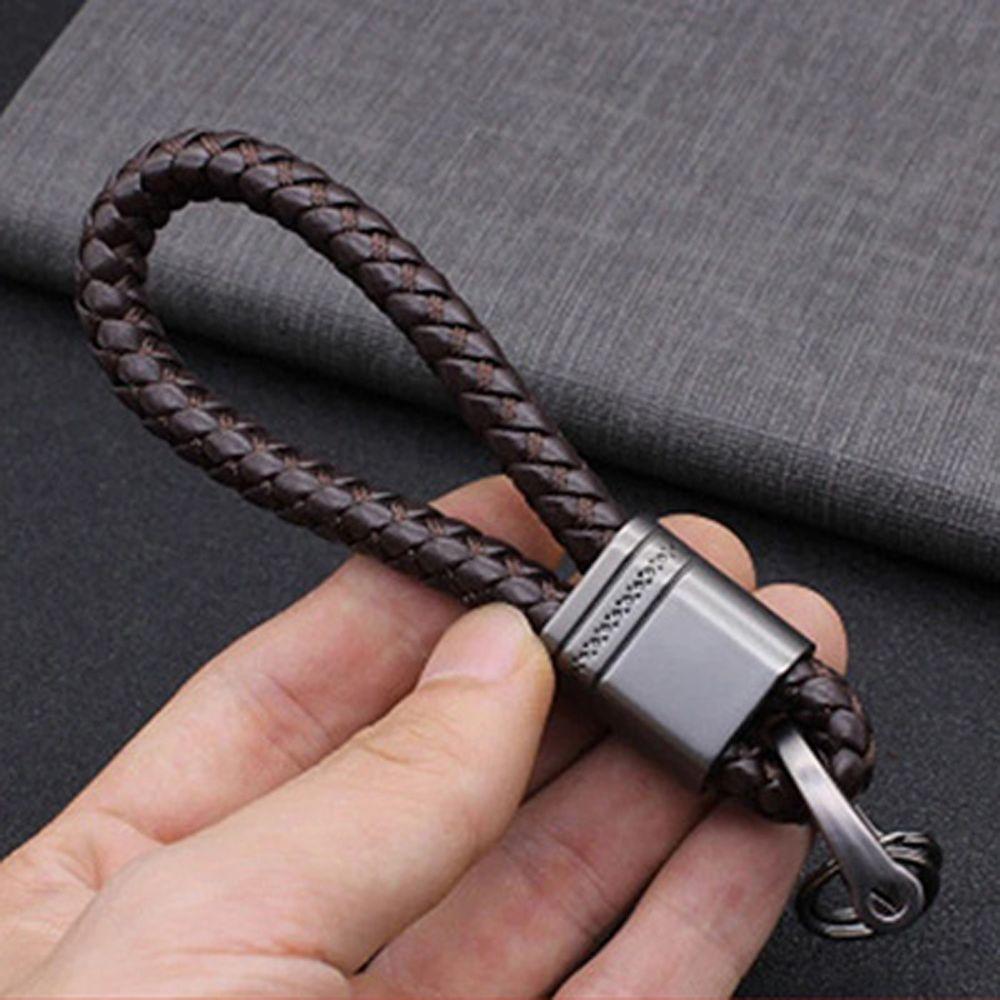 Брелок-шнурок с ремешком, брелок с номером телефона, держатель для ключей в машину, брелок для вязания, кожаный брелок