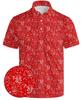 Geometric pattern short-sleeve polo, trendy casual top for everyday use.