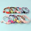 Nylon Cat Collar Quick Release Cat Collars Safety Kitten Puppy Collars Print Necklace With Bell Adjustable Cats Accessories