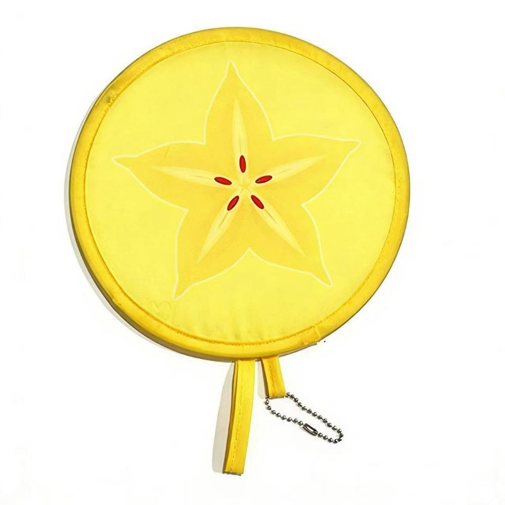 Round Shape Handheld Folding Fan Polyester Cooling Fans Lightweight Foldable Hand Fans Summer