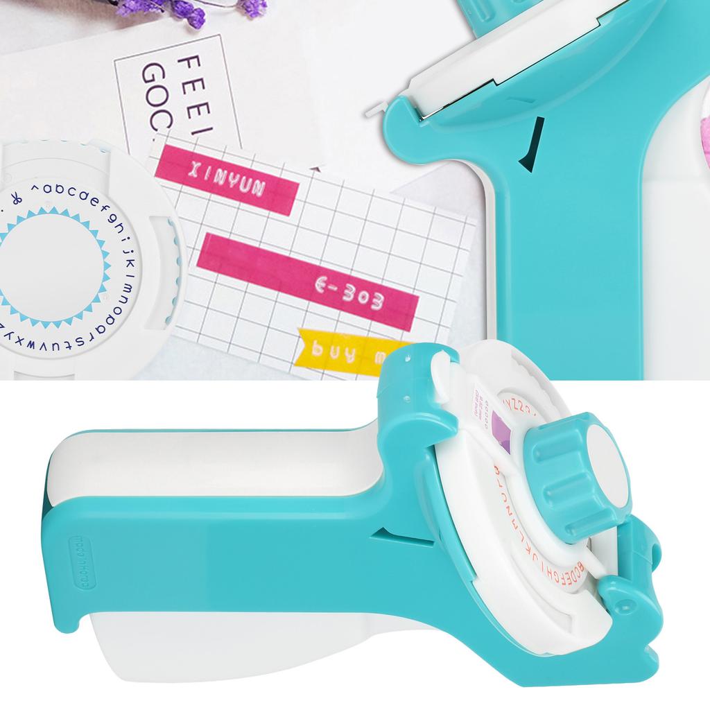 Label Maker Typewriter with Embossing Tape Manual Projects Supplies Light Blue E-202