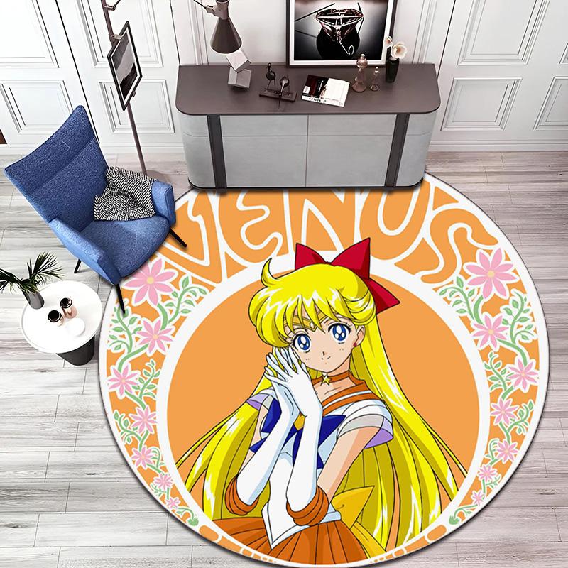 Cute cartoon theme Sailor Moon Tsukino Usagi cartoon rug Multifunctional household anti-slip decorative door mat, outdoor floor mat, and carpet Q12