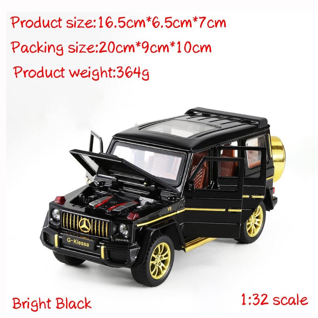 Коллекционная игрушечная машина Benz G63 AMG из сплава в масштабе 1/32, литая модель автомобиля с откидной спинкой, подсветкой и звуком