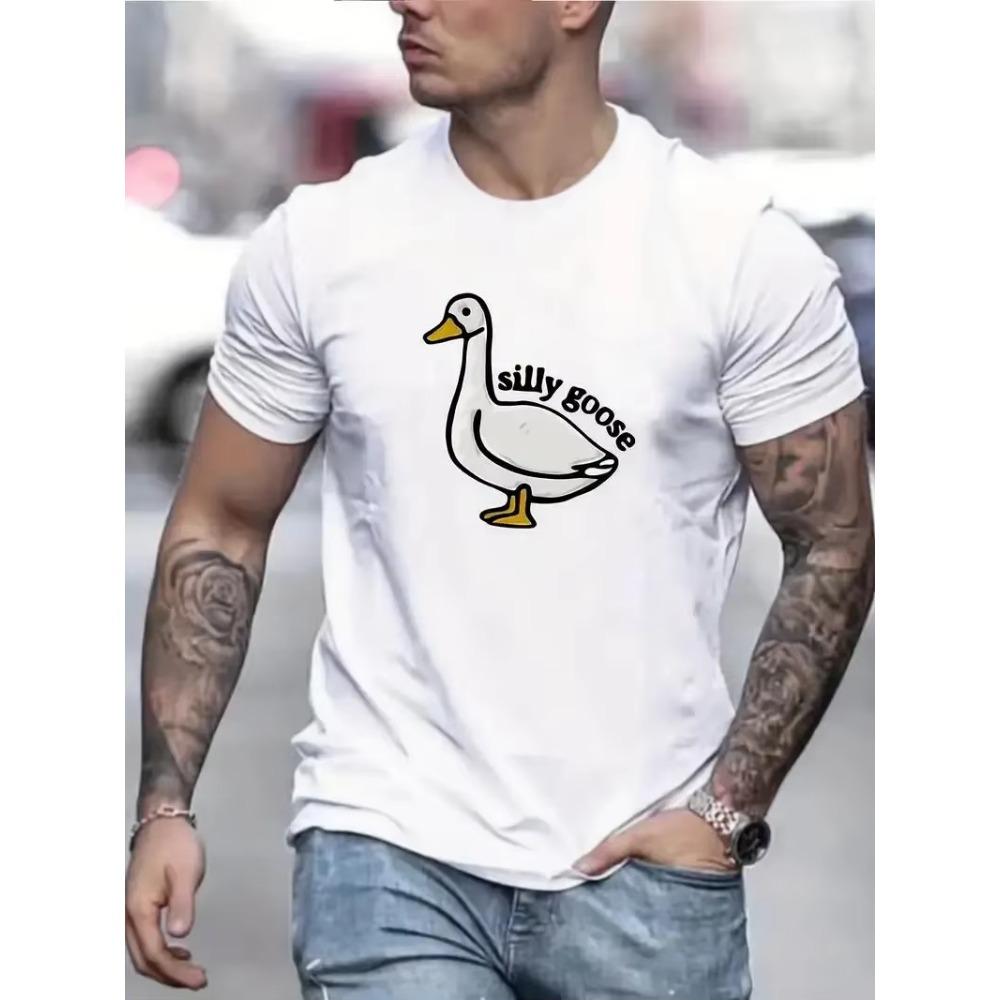 Коста и Слоган Различные Принты Мужские Хлопковые Футболки с Микро-стрейчем, Графические Футболки Мужская Летняя Одежда, Мужская Одежда