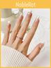 Premium Handcrafted French Manicure Stickers Shiny Seashell Design Short Wearable