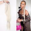 MERISIHAIR Synthetic Braided Ponytail Hair Extensions Natural Blond Hairpiece Long Wrap Around Pony Tail with Rubber Band