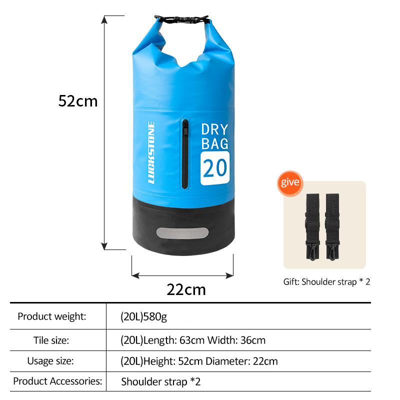 Waterproof Dry Bag 10L/20L Large-Capacity Bucket Bag with Shoulder Straps Lightweight Backpack for Rafting Swimming Kayaking