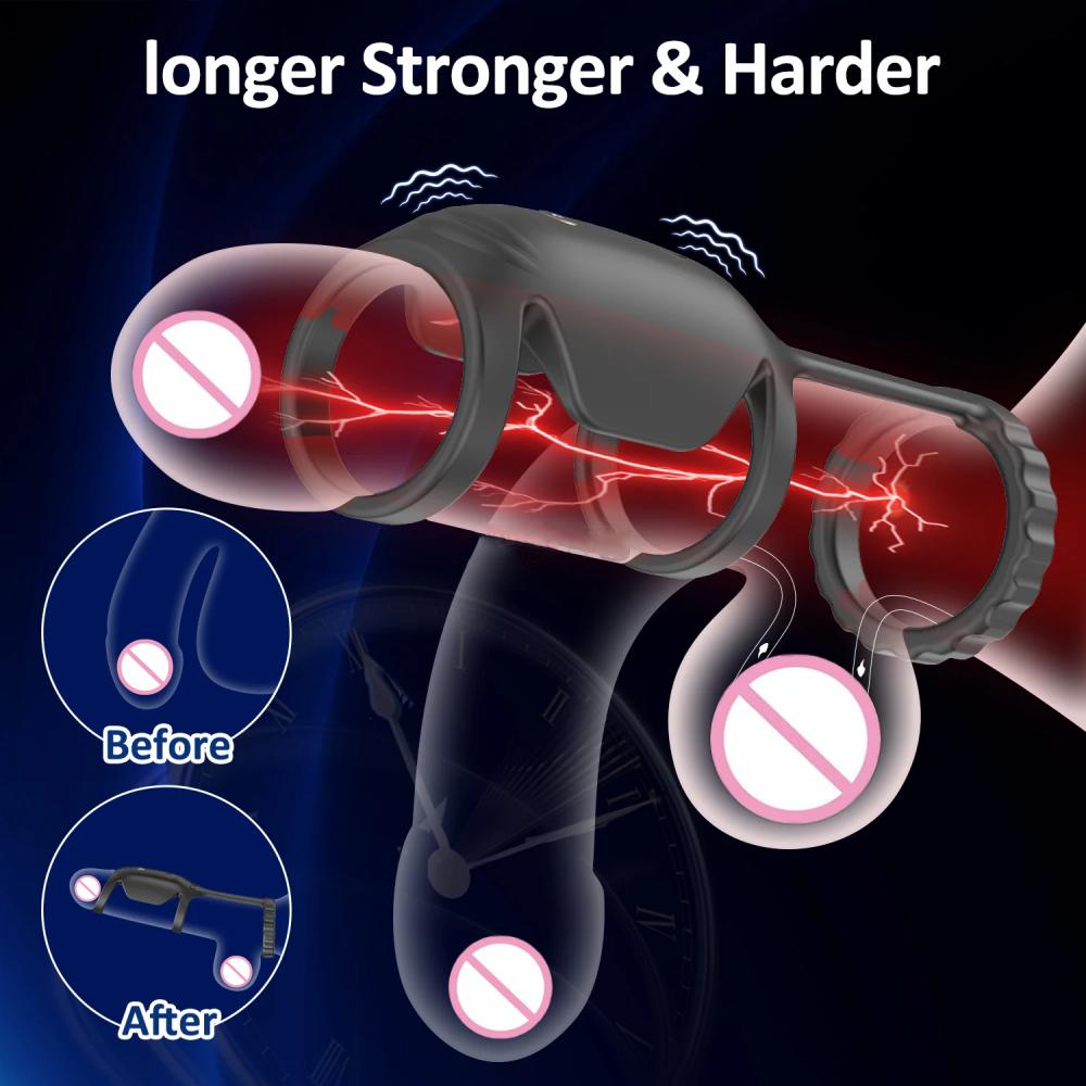Мужское Вибрирующее Кольцо на Пенис Задержка Эякуляции Кольцо на Пенис Массажер для Эрекции Пениса Стимуляция Клиторальной Точки G Эротические Продукты