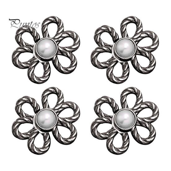 4 шт. Цветочные пуговицы для джинсов, утягивающие талию брюк, съемные декоративные пряжки для талии, регулируемые зажимы для брюк без шитья для свободных джинсов, брюк, юбок