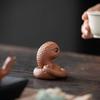 Статуэтка ручной работы в виде змеи со знаком зодиака из фиолетовой глины, чайная фигурка, украшение для рабочего стола, чайная фигурка в виде змеи со знаком зодиака, подарок для питомца