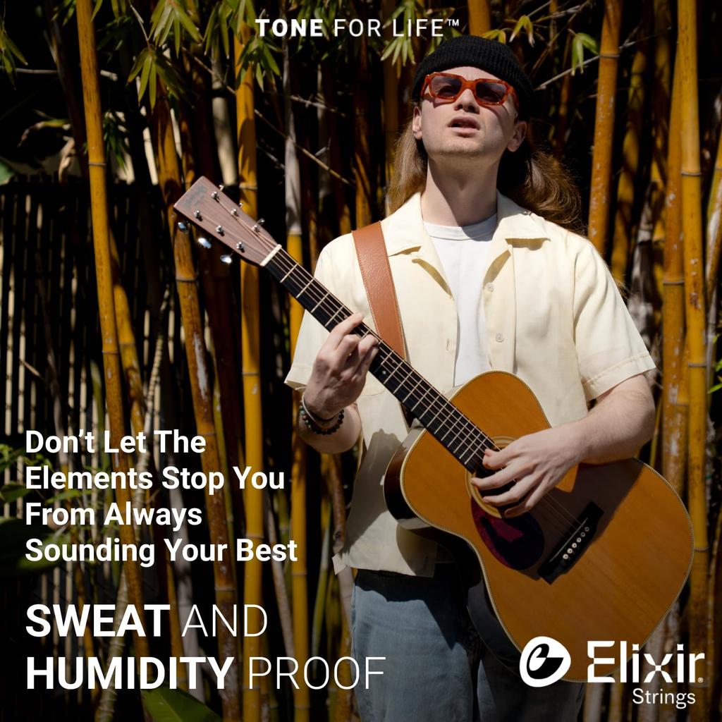 Elixir Струны для акустической гитары NANOWEB из фосфорной бронзы, Custom Light, .011-.052, #16027