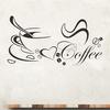 2Pcs Distinctive Coffee Cup Pattern Decorative Wall Sticker for Kitchen Living Room Decoration