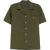 Рубашка мужская Polo с логотипом, однобортная, свободного кроя, с коротким рукавом, оливково-зеленая 710966421-002