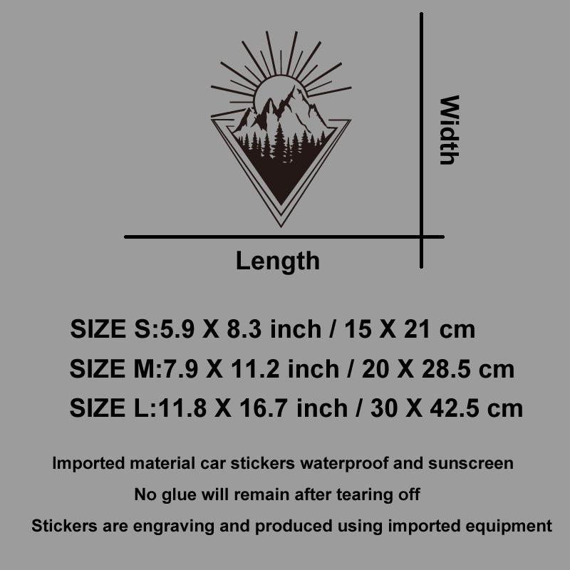 Mountain Geometry Jungle Mountains Sun Creative&funny Stickers for Cartoon Fans&lover,high Quality for Car Trucks Motorcycles