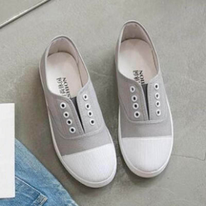 New Arrivals Open Run Flat Shoes Women Academy Look White Black 4color