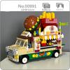 00891 Vehicle World Beef Hamburger French Fries Chips Car Food Truck 3D Mini Blocks Bricks Building Toy for Children No Box