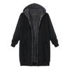 Women's Plus Size Hooded Mid-Length Coat with Velvet Lining - Autumn/Winter
