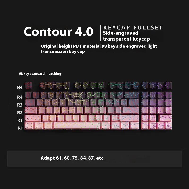 Xiaomi 2026 Новая линия контура 4.0 Боковая гравировка Кейкап 97 клавиш PBT Высота Cherry Для механической клавиатуры с магнитным переключателем Индивидуальный