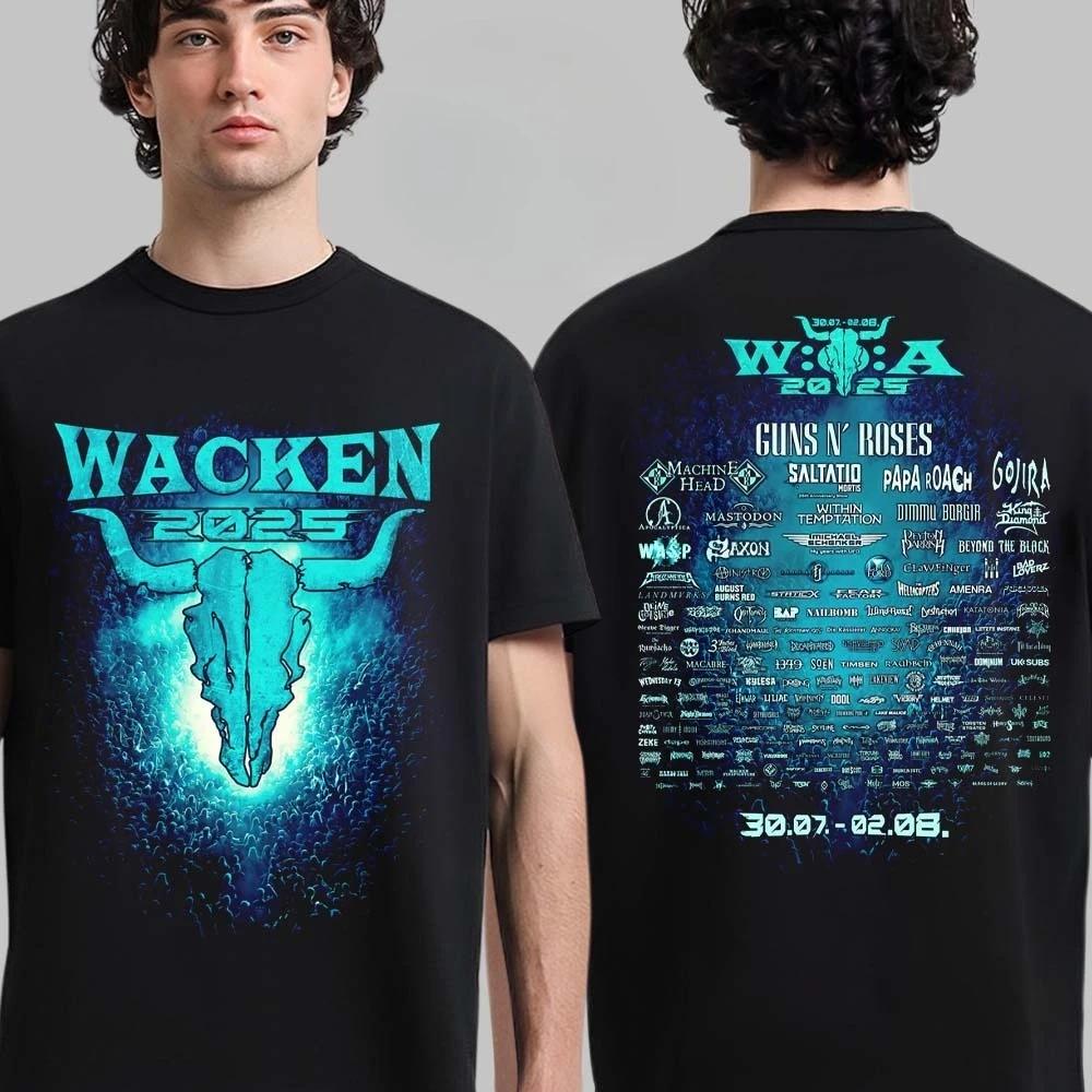 Фестиваль Wacken Open Air 2025 пройдет с 30 июля по 2 августа 2025 года в Шлезвиг-Гольштейне, Германия. Двусторонняя футболка с изображением роз.