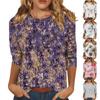 Рубашки с рукавом 3/4 для женщин, милые топы, футболки с рисунком, блузки, повседневные базовые топы больших размеров, пуловеры